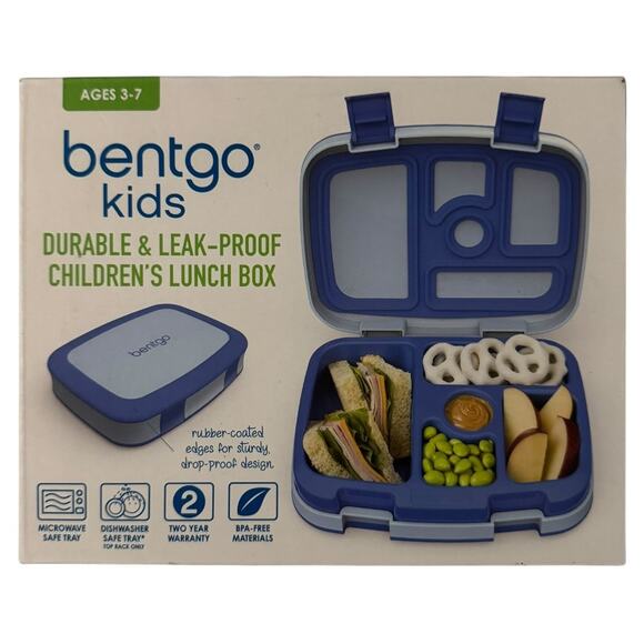 Bentgo Kids Leakproof Bento Lunch Box Rubber Armor Blue Durable Snack Hero - Picture 1 of 3